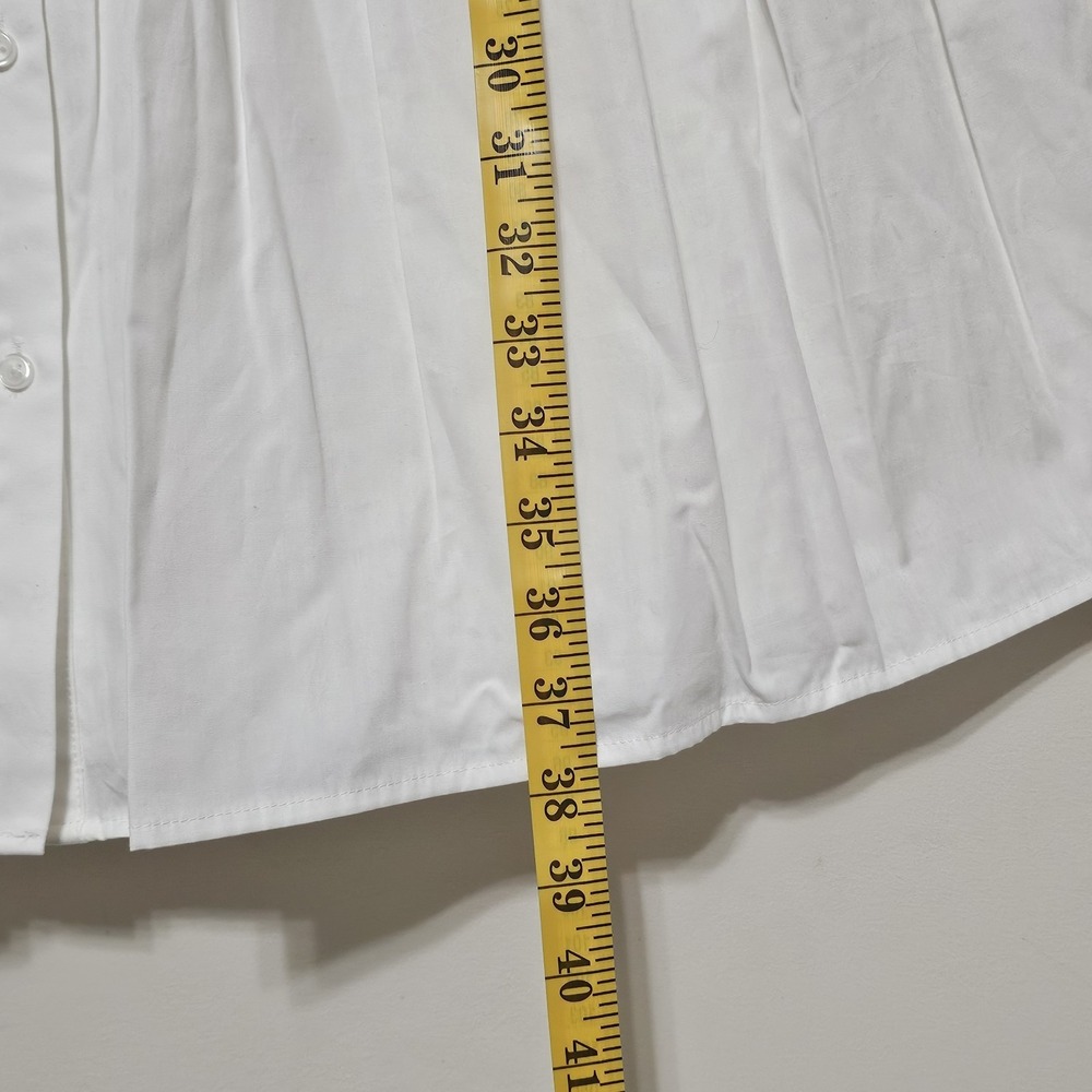 Vince Camuto Women Shirt Dress Size 12 Fit Large New White Elastic Waist Button - Picture 6 of 15